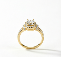 Bague en diamant de laboratoire certifié IGI 0,9 ct, taille émeraude, couleur D, VVS2, plaqué or, argent sterling 925, excellente, luxe, fiançailles