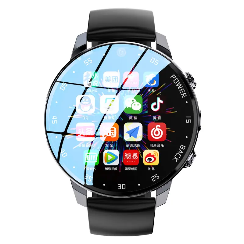 นาฬิกาอัจฉริยะเครือข่าย A3 A2 + 16GB, สายรัดข้อมือแอนดรอยด์เน็ตคอมแบบกลมหน้าจอดาวน์โหลดติดตั้งแอพรองรับ NFC GPS เข็มทิศฟิตเนส