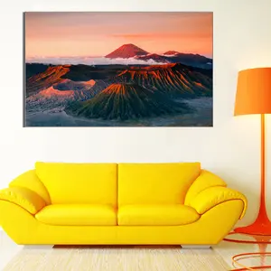 كامل لون مخصص حجم الجبال البركانية صور المناظر الطبيعية جدار الفن قماش طباعة