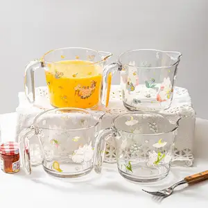 Креативная Милая стеклянная мерная чашка с мультяшным кроликом термостойкая молочная чашка для выпечки яиц