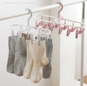 12 Clip Foldable <b>Plastic</b> Clothes Drying Hanger Portable Rectangular Hanging <b>Rack</b> for Socks Underwear Baby Clothes - Product Image 3
