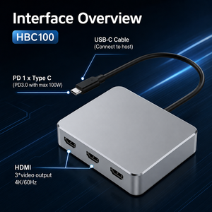 <span class=keywords><strong>Adaptateur</strong></span> DisplayLink <span class=keywords><strong>USB</strong></span> <span class=keywords><strong>C</strong></span> vers Triple <span class=keywords><strong>HDMI</strong></span> 4K 60Hz, 3 ports <span class=keywords><strong>HDMI</strong></span>, séparateur multi-écrans, convertisseur vidéo Type <span class=keywords><strong>C</strong></span> pour MacBook M1 M2 M3 - Product Image 3