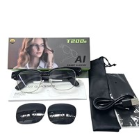 Las Mejores Gafas Inteligentes T200B, Llamadas BT, Asistente de Voz con IA, Traducción en Tiempo Real, Compatibles con Sistemas IOS y Android, Gafas con IA