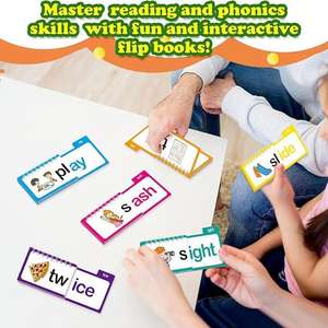 Vente en gros de livres personnalisés pour la construction de la famille des mots, cartes flash de phonétique, flipbooks, 30 livres à lire et à rimer, jeux éducatifs, jouet d'apprentissage - Product Image 4