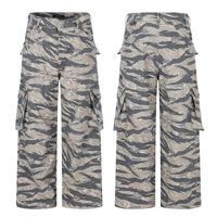 Pantalon cargo ample en coton 100% de haute qualité pour homme 11KN, motif camouflage tigre, coupe ample américaine, multi-poches, pantalon tactique