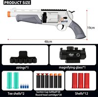 Pistola de Juguete Unisex Dwi Dowellin, Revólver, Escopeta, Lanzador de Espuma, Pistola de Juguete de Plástico EVA con Balas Suaves de Espuma para Niños, para Actividades al Aire Libre