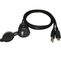 Cable de Extensión Auxiliar USB 2.0 a C Macho a Hembra, Impermeable, con Indicador LED, Montaje Empotrado, Muestra Gratuita