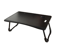 P2 FSC Vente en gros Bureau portable pliable et convertible en bois naturel noir avec tiroir et fente intégrée pour tablette