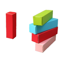 Boîte à rouge à lèvres vierge multicolore en carton blanc uni, emballage cosmétique pliable, impression de logo personnalisée possible