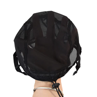 1 pièce Bonnet de perruque en maille noire, avec cordon de serrage 3/4, entièrement ajustable, en Spandex respirant, maintien ferme
