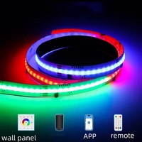 Bande LED COB à pixels adressables WS2814 WS2805 IC FCOB SPI RGBW/RGBCW/RGBWW 784 LED 896 LED 24V Dream Color pour la décoration