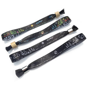 Para pulsera de pareja <span class=keywords><strong>Totwoo</strong></span>, pulsera de tela de Festival con cierre deslizante de plástico para eventos, conciertos, pulsera de tela de Festival para parejas - Product Image 6