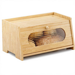 Boîte à pain en bambou LUMINA, organisateur de comptoir, grande capacité, rangement pour pain avec fenêtre en acrylique, qualité alimentaire, sans plomb - Product Image 1