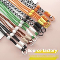 Lanière de téléphone unisexe en polyester la plus vendue avec sangle réglable, clip, crochet et support en peluche, sans impression