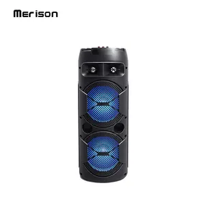 8 Inch*2 Speaker Outdoor Portable Trolley Audio Speaker DJ Speaker System Subwoofer Sound Box With LED Light
