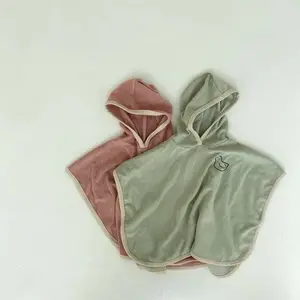 Абсорбирующее толстое полотенце из 100% органического хлопка, тканевое полотенце с капюшоном, детский халат для ванны