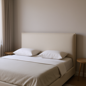 Letto Imbottito D0100H5SGNT con Elegante Testiera in Tessuto Color Sabbia - Product Image 2