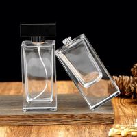 Flacon de parfum carré élégant en verre avec vaporisateur à pompe pour homme, parfum de créateur longue durée aux senteurs fruitées et florales pour usage quotidien