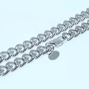 Collar de Cadena Cubana de Acero Inoxidable 316L con Baño de Oro PVD de 18K, Cadena Curb de Alto Brillo, Cadena Figaro para Hombre - Product Image 4