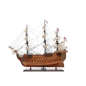 HMS Victory เรือรุ่นพิเศษขนาด36นิ้วทำจากไม้จริง HMS แบบทาสีด้วยมือทำจากไม้สีน้ำตาลตกแต่งวัตถุเสร็จ - Product Image 1