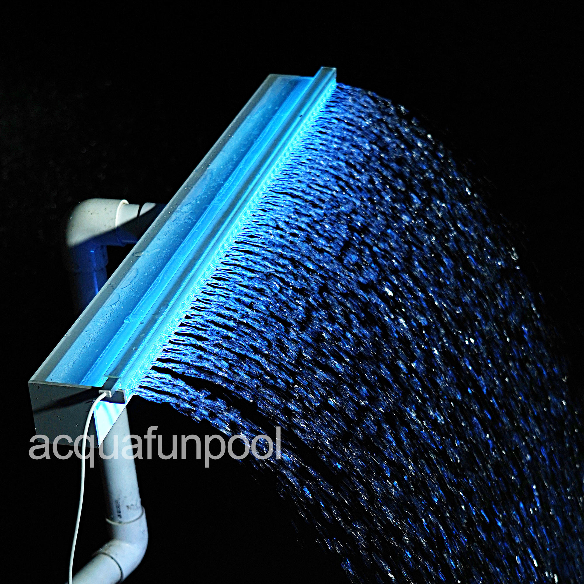 Blanc L60cm, rebord 2,5cm, avec LED+télécommande+transformateur