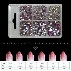 Perles en cristal de verre pour manucure, fabrication de bijoux, manucures DIY, outils d'art des ongles, colle, accessoires vestimentaires, 864 pièces/boîte - Product Image 3