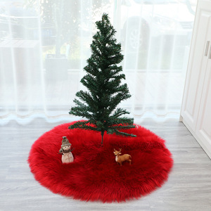 Plush Christmas Tree <b>Rug</b> Round White Solid Color Soft Washable For Living Room Bedroom - Product Image 2
