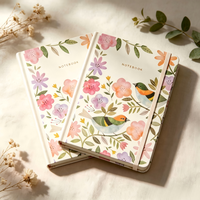 Carnet à couverture rigide A5 personnalisé, journal d'écriture floral aquarelle, cadeau, papeterie, carnet