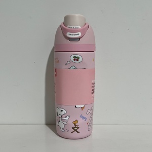 Vaso térmico de acero inoxidable de doble pared Ow de 16 oz, <span class=keywords><strong>botella</strong></span> de agua deportiva de alta calidad a prueba de fugas con pajita y diseños. - Product Image 4
