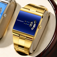 Montre-bracelet classique pour homme VA VA VOOM, design rectangulaire unique, bracelet en acier inoxydable de luxe, cadran carré gravé au laser, mouvement à quartz
