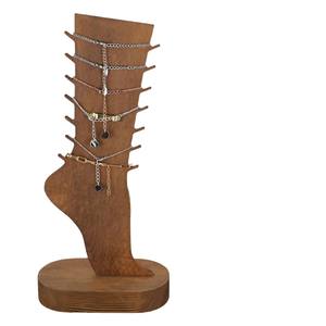 Présentoir à bijoux en bois massif pour bracelets et chaînes de cheville, support de comptoir de bureau, couleur rétro, 3 niveaux - Product Image 5