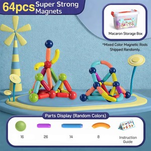 Bâtons de construction magnétiques, jouet magnétique coloré pour enfants - Product Image 1