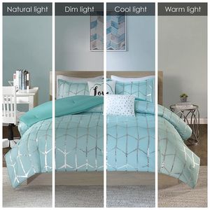 DB 100% coton Floral rayé imprimé couette ensemble roi reine tailles 8 pièces métallique tissé 4 pièces jetable Polyester PVC pour la maison - Product Image 5