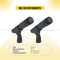 Kit de 7 Microphones Dynamiques Filaire Professionnel Anti-Bruit Conception Légère pour Performance en Direct