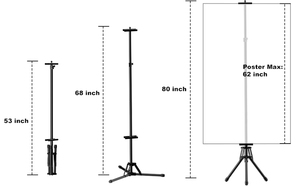 Hai Mặt dấu hiệu đứng, quảng cáo hiển thị <span class=keywords><strong>Tripod</strong></span> Đăng chủ, có thể điều chỉnh bệ Áp phích đứng chiều cao lên đến 79 ''<span class=keywords><strong>Poster</strong></span> Stan - Product Image 2