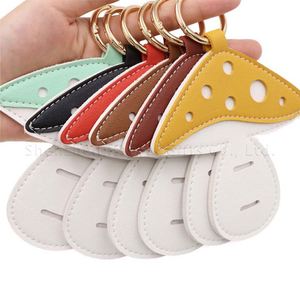 <b>Cute</b> Eyeglasses Holder PU Leather Mushroom <b>Sunglasses</b> Clip Portable Glasses Hanger for Handbags - Product Image 2
