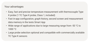 เทอร์โมมิเตอร์วัดอุณหภูมิแบบดิจิตอลเทอร์โมคัปเปิลชนิด K ช่องเดียว Testo 925 - Product Image 1