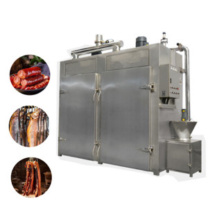 Double Door Trolley Type Smoke House Commercial Smoker For Beef Pork Ear And <b>Smoked</b> Food - Product Image 1