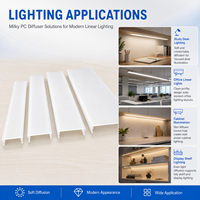 Diffuseur LED Lacté pour Éclairage Linéaire, Cache de Profil LED en PC Extrudé, Abat-jour pour Bande LED, Diffuseur Personnalisé