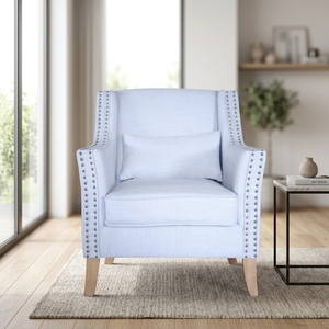 Cheaps Wholesale Club <strong>Chair</strong> Hamptons Style <strong>Duck</strong> <strong>Egg</strong> Blue Fabric Club <strong>Chair</strong> - Product Image 3