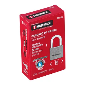 Master con 36 unità di ferro lucchetto da 63 mm gancio corto in scatola, HERMEX - Product Image 3