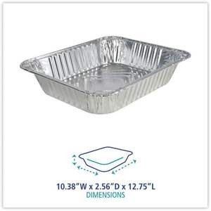 Recipientes para Vaporera de Aluminio de Calibre 400, Tamaño Medio, Profundos, 2.56 de Profundidad, 10.38 x 12.75, para Restaurantes y Hoteles, 100 por Caja - Product Image 2