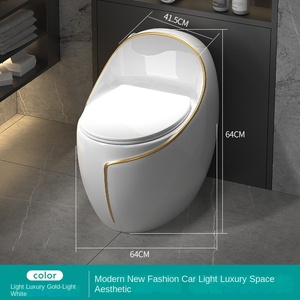 Phong Cách Mới Hộ Gia Đình Màu Xám Nhà Vệ Sinh Hiện Đại Sang Trọng Lớn Siphon Loại Với Ánh Sáng Thoát Nước Gốm Một Mảnh Cấu Trúc Cho Phòng Tắm - Product Image 6