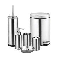 Acier inoxydable 6 pièces ménage salle de bain accessoire salle de bain toilette accessoires