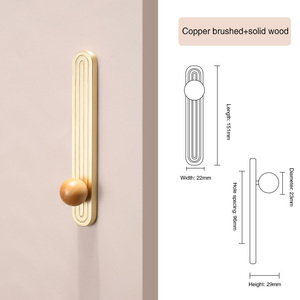 Manija dorada para puerta de armario, tirador simétrico de nogal para puerta de gabinete, herrajes para entrada, cocina y vestidor - Product Image 6