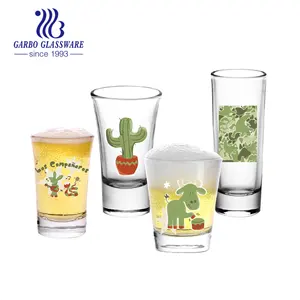 Logo personalizzato classic 1.8oz shot glass small tequila cup bicchiere da liquore promozione di alta qualità mini bullet shot glass