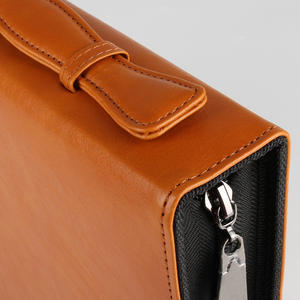 Bolso de Mano con Cremallera, Textura de Cuero Sintético Importado, Color Marrón Caramelo, Personalizado - Product Image 4