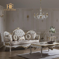 Fauteuil de salon de conception française haut de gamme, chaise longue classique, broderie de luxe, tissu bleu, chaises de salon