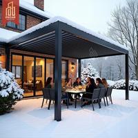 Auvent motorisé en aluminium, pare-soleil en arche anti-pluie, kits de toit à persiennes de luxe, pergola pour jardin, patio, extérieur et balcon
