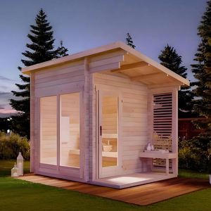 Casa de sauna de vapor de madera tradicional personalizada por lotes para 2 personas, estufa de 15kw/calefacción eléctrica de 12kw, apartamento moderno de vapor seco - Product Image 1
